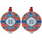 Blue Parrot Metal Ball Ornament - Front and Back