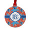 Blue Parrot Metal Ball Ornament - Double Sided w/ Monogram