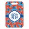Blue Parrot Metal Luggage Tag - Front Without Strap