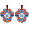 Blue Parrot Metal Paw Ornament - Front and Back