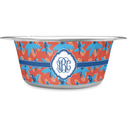 Blue Parrot Stainless Steel Dog Bowl (Personalized)