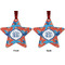 Blue Parrot Metal Star Ornament - Front and Back