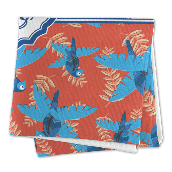 Blue Parrot Microfiber Dish Rag - FOLDED (square)