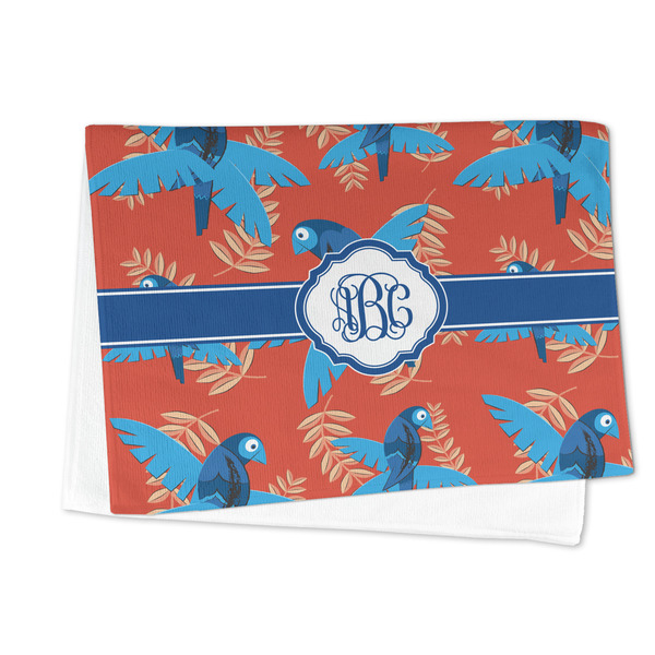 Blue Parrot Microfiber Dish Towel - FOLDED HALF