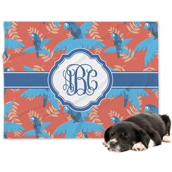 Blue Parrot Dog Blanket (Personalized)