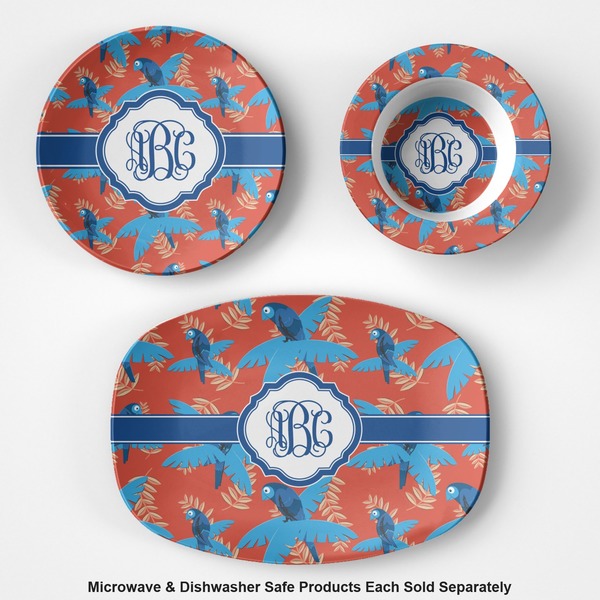 Blue Parrot Microwave & Dishwasher Safe CP Plastic Dishware - Group