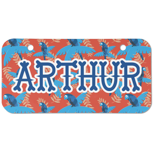 Blue Parrot Mini Bicycle License Plate - Two Holes