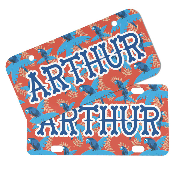 Blue Parrot Mini License Plates - MAIN (4 and 2 Holes)