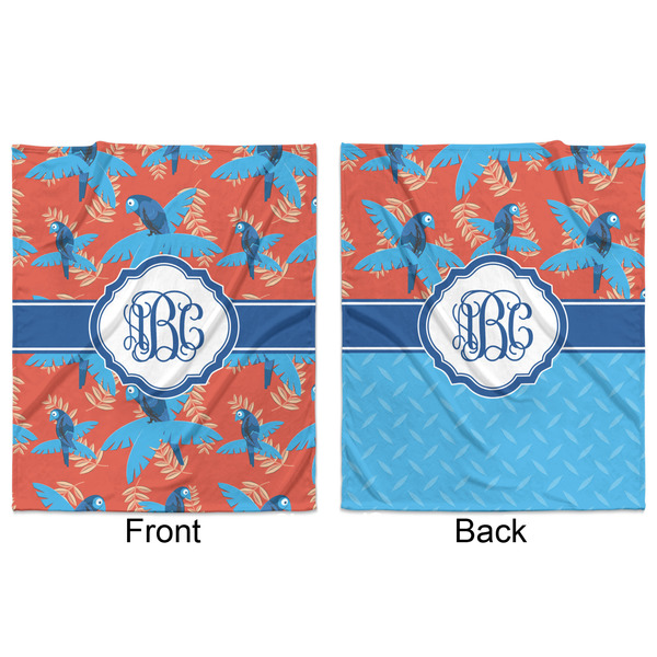 Blue Parrot Minky Blanket - 50"x60" - Double Sided - Front & Back
