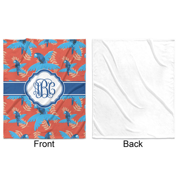 Blue Parrot Minky Blanket - 50"x60" - Single Sided - Front & Back