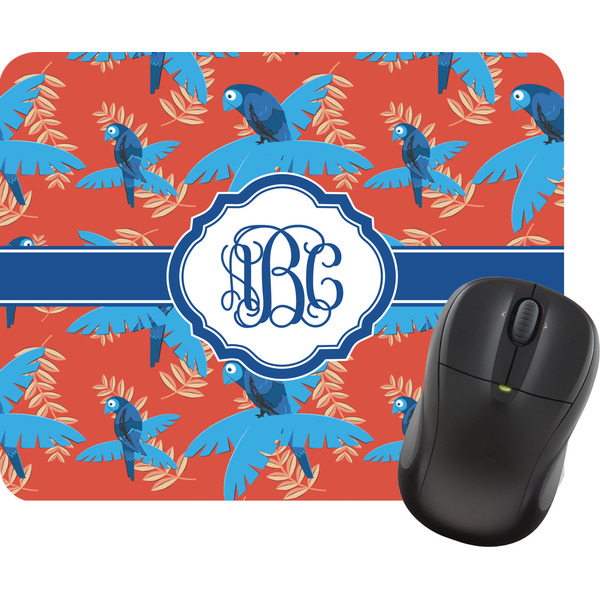 Custom Blue Parrot Rectangular Mouse Pad (Personalized)
