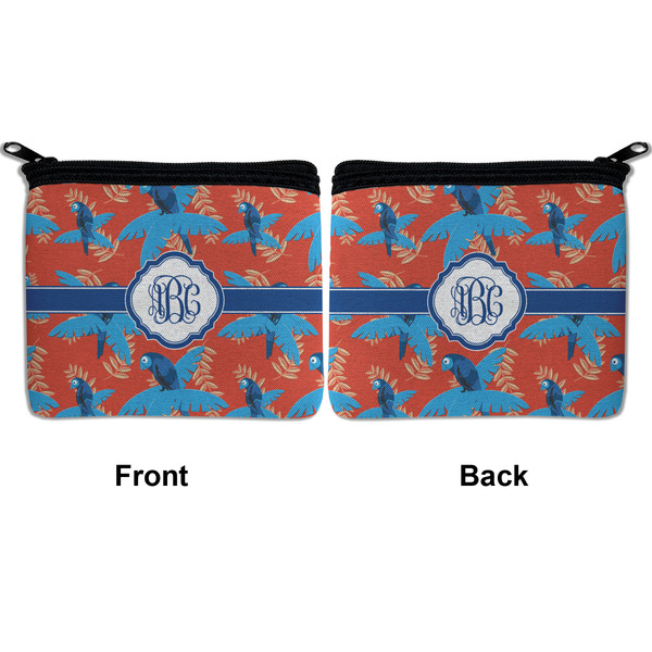 Blue Parrot Neoprene Coin Purse - Front & Back (APPROVAL)