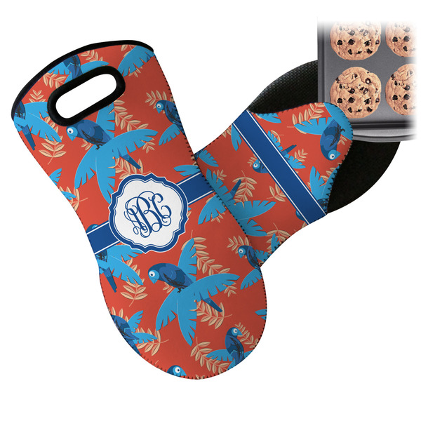 Blue Parrot Neoprene Oven Mitt