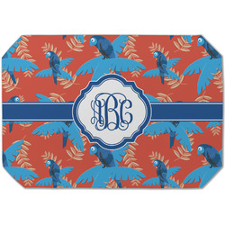 Blue Parrot Dining Table Mat - Octagon (Single-Sided) w/ Monogram