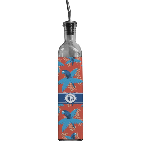 Custom Blue Parrot Oil Dispenser Bottle (Personalized)