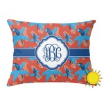 Blue Parrot Outdoor Throw Pillow (Rectangular) (Personalized)
