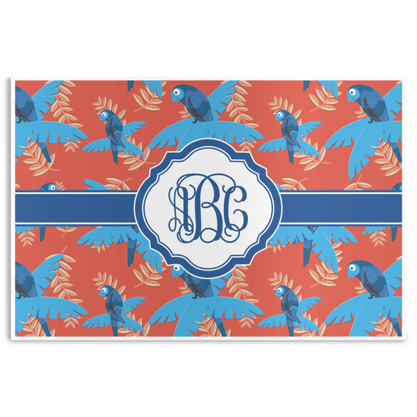Custom Blue Parrot Disposable Paper Placemats (Personalized)
