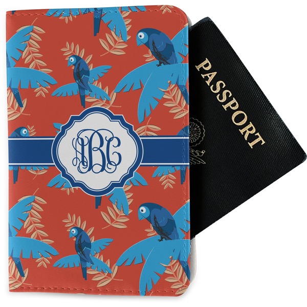 Custom Blue Parrot Passport Holder - Fabric (Personalized)