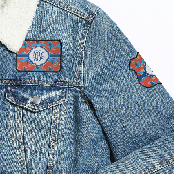 Blue Parrot Patches Lifestyle Jean Jacket Detail