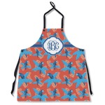 Blue Parrot Apron Without Pockets w/ Monogram