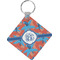 Blue Parrot Diamond Plastic Keychain w/ Monogram