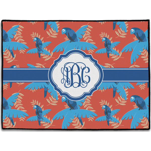 Custom Blue Parrot Door Mat (Personalized)