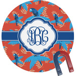 Blue Parrot Round Fridge Magnet (Personalized)