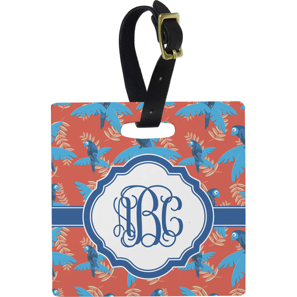 Blue Parrot Personalized Square Luggage Tag
