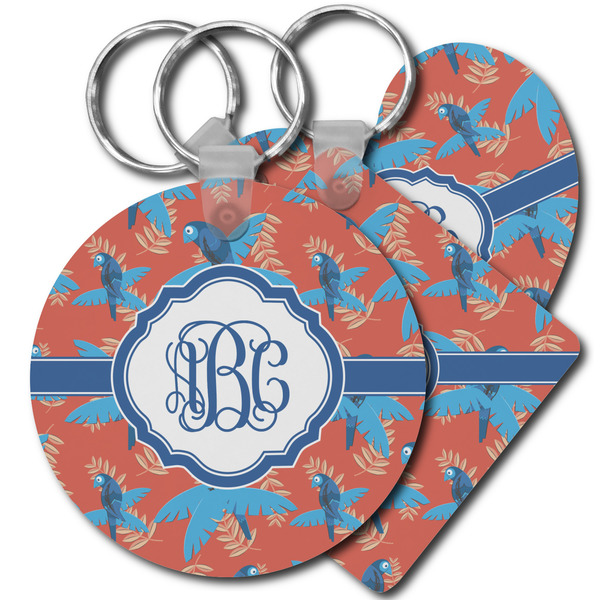 Custom Blue Parrot Plastic Keychain (Personalized)