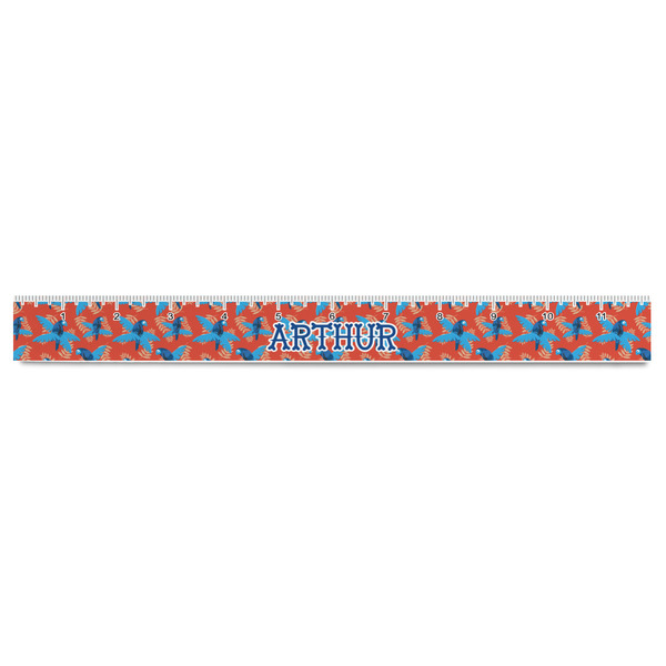 Blue Parrot Plastic Ruler - 12" - FRONT