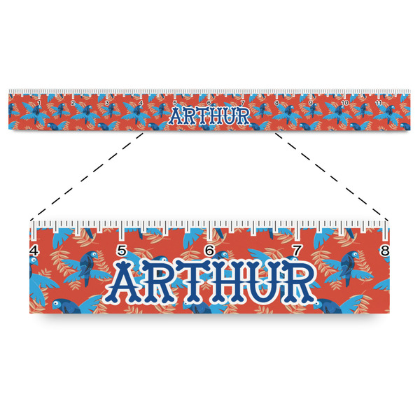 Custom Blue Parrot Plastic Ruler - 12" (Personalized)