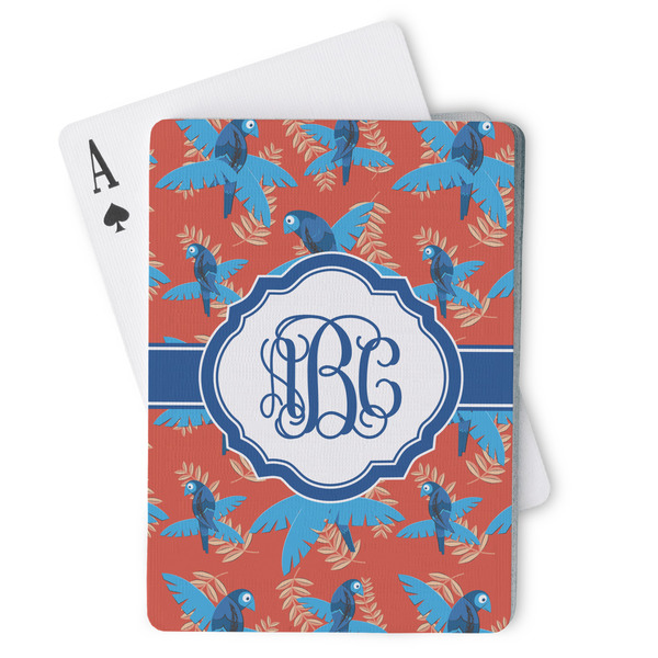Custom Blue Parrot Playing Cards (Personalized)