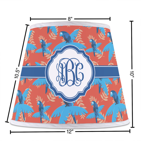 Blue Parrot Poly Film Empire Lampshade - Dimensions