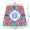 Blue Parrot Poly Film Empire Lampshade - Dimensions