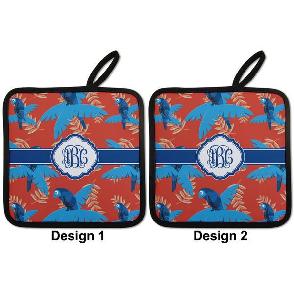 Blue Parrot Pot Holders - Set of 2 APPROVAL