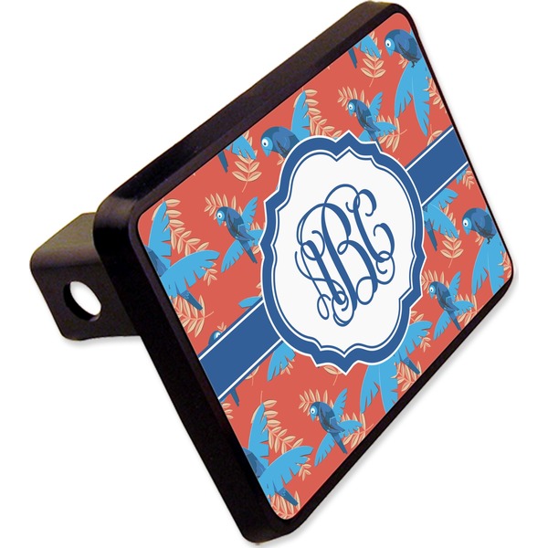 Custom Blue Parrot Rectangular Trailer Hitch Cover - 2" (Personalized)