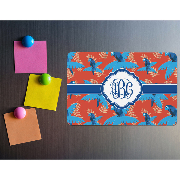 Blue Parrot Rectangular Fridge Magnet - LIFESTYLE