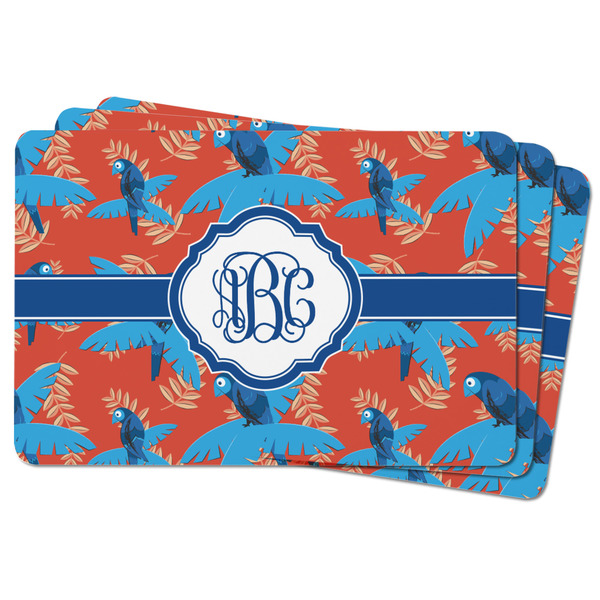 Blue Parrot Rectangular Fridge Magnet - THREE