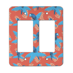 Blue Parrot Rocker Style Light Switch Cover - Two Switch