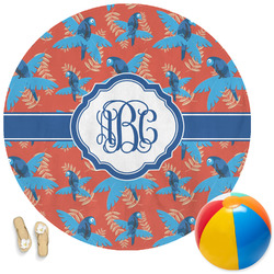 Blue Parrot Round Beach Towel (Personalized)