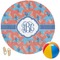 Blue Parrot Round Beach Towel (Personalized)