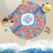 Blue Parrot Round Beach Towel Lifestyle