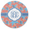 Blue Parrot Round Coaster Rubber Back - Single