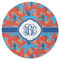 Blue Parrot Round Rubber Backed Coaster (Personalized)