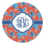 Blue Parrot Round Decal - Small (Personalized)