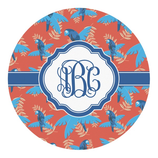Custom Blue Parrot Round Decal - Large (Personalized)