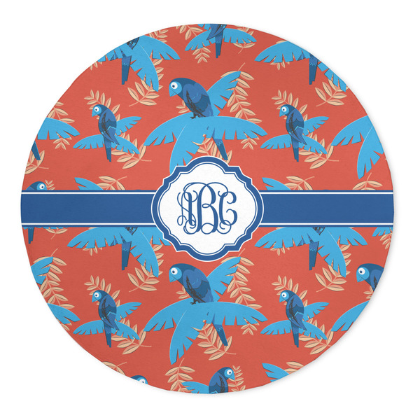 Custom Blue Parrot 5' Round Indoor Area Rug (Personalized)