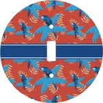 Blue Parrot Round Light Switch Cover