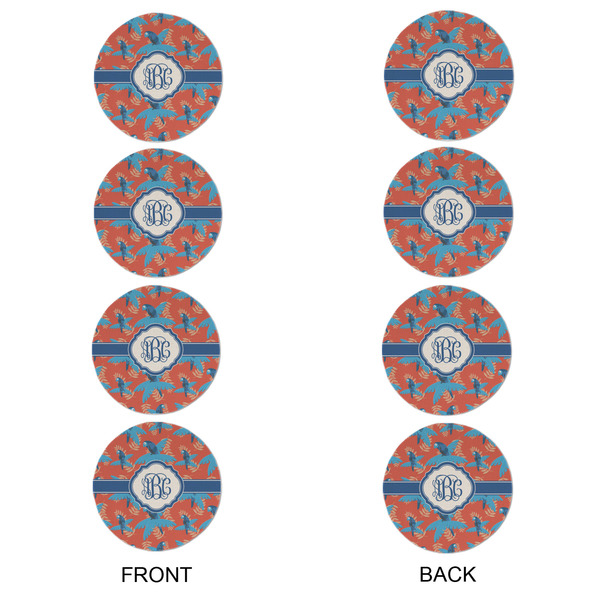 Blue Parrot Round Linen Placemats - APPROVAL Set of 4 (double sided)