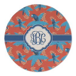 Blue Parrot Round Linen Placemat - Single Sided (Personalized)